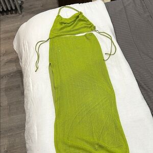 LA Miss 8 Green Two Piece